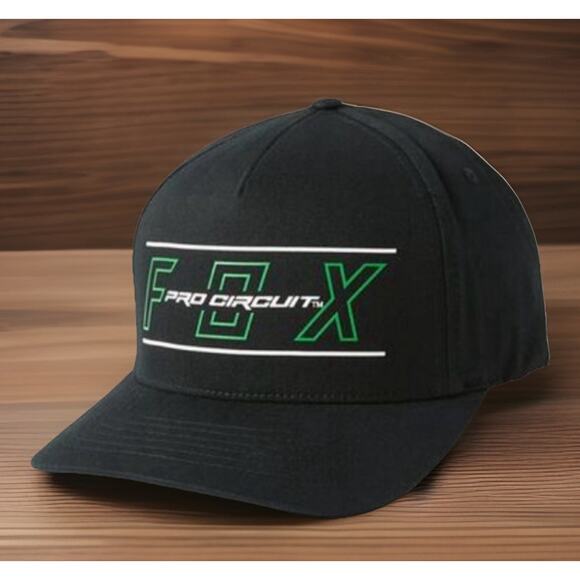 FOX Pro Circuit Logo Motocross MX Racing Black Flex Fit Hat New FAST Shipping - Picture 1 of 8